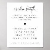 Modernes Rustikales Script-Hochzeitsvideokabinett- Poster (Vorne)