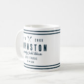 Modernes Rustikales Seehaus | Navy White Kaffeetasse (Vorderseite Links)