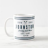 Modernes Rustikales Seehaus | Navy White Kaffeetasse (Links)