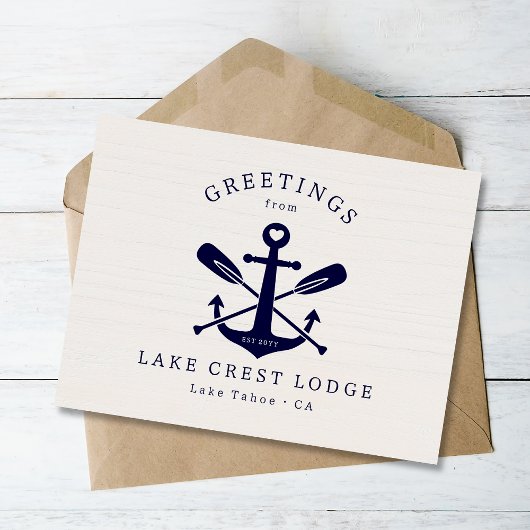 Modernes Rustikales Seehaus Urlaub Miet Airbnb Postkarte