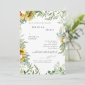 Modernes rustikales Sonnenblumenmuseum Brautparty Einladung (Stehend Vorderseite)