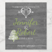 Modernes Rustikales Stallholz-Hochzeitsweinlabel Weinetikett (Einzelnes Label)