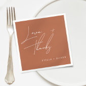 Modernes Rustikales Terracotta Script Liebe dank P Serviette