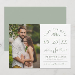 Modernes rustikales Typografie-Foto Save the Date  Einladung