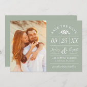 Modernes rustikales Typografie-Foto Save the Date Einladung (Vorne/Hinten)
