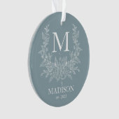 Modernes Rustikales Urlaubsparamittel Cadet Gray Ornament (Vorderseite)