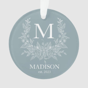 Modernes Rustikales Urlaubsparamittel Cadet Gray Ornament