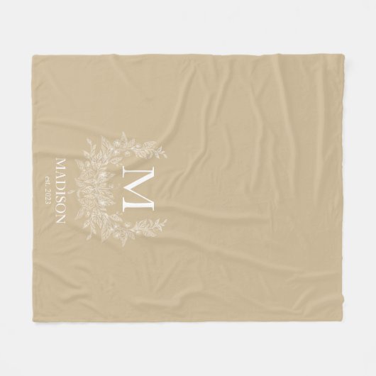 Modernes Rustikales Urlaubsparamittel Tan Fleecedecke (Vorderseite (Horizontal))