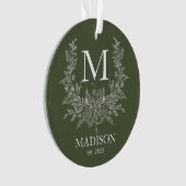 Modernes Rustikales Urlaubsparogramm Olive Drab Ornament (Vorderseite)