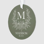 Modernes Rustikales Urlaubsparogramm Olive Drab Ornament (Vorderseite)