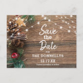 Modernes rustikales Weihnachtsgebäck Save the Date Ankündigungspostkarte (Vorderseite)