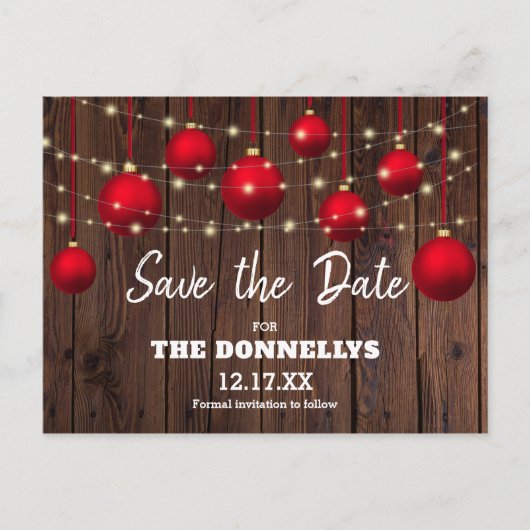 Modernes rustikales Weihnachtsgebäck Save the Date Ankündigungspostkarte (Vorderseite)