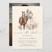 Modernes Rustikales Western Foto Save the Date (Vorne/Hinten)