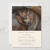 Modernes Rustikales Western Foto Save the Date (Vorderseite)