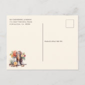 Modernes Rustikales Western Foto Save the Date Ankündigungspostkarte (Rückseite)