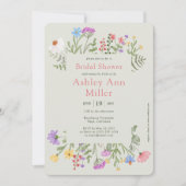 Modernes Rustikales Wildblume Soft Sage Brautparty Einladung (Vorderseite)