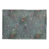 Modernes rustikales Winterpinienmuster Kissenbezug (Rückseite)