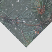 Modernes rustikales Winterpinienmuster Seidenpapier (Detail)