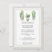 Modernes Rustikales Wüsten-Kaktus-Brautparty Einladung (Vorderseite)