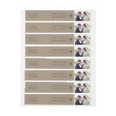 MODERNES RUSTIKKRAFTTYPOGRAFISCHES FOTO Rundum-Adressaufkleber (Bogen)