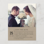 MODERNES RUSTIKKRAFTTYPOGRAFISCHES FOTO SAVE THE D ANKÜNDIGUNGSPOSTKARTE (Vorderseite)