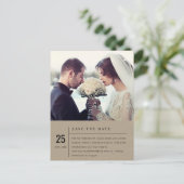 MODERNES RUSTIKKRAFTTYPOGRAFISCHES FOTO SAVE THE D ANKÜNDIGUNGSPOSTKARTE (Stehend Vorderseite)