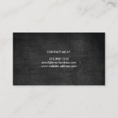 MODERNES RUSTISCHES MONOGRAMM Blauer Text & Schwar Visitenkarte (Rückseite)