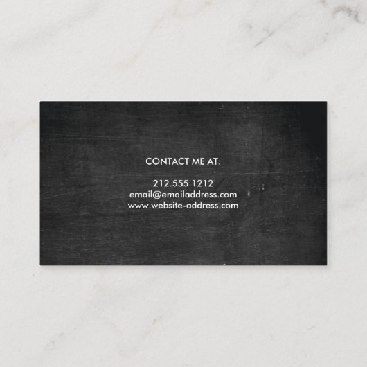 MODERNES RUSTISCHES MONOGRAMM Blauer Text & Schwar Visitenkarte (Rückseite)