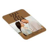Modernes Saddle Brown Save the Date Hochzeitssembl Magnet (Rechte Seite)