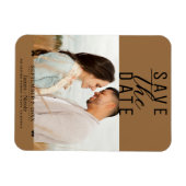 Modernes Saddle Brown Save the Date Hochzeitssembl Magnet (Horizontal)
