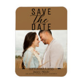 Modernes Saddle Brown Save the Date Hochzeitssembl Magnet (Vertikal)