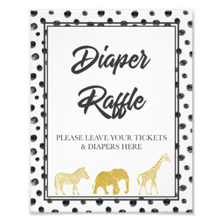 Modernes Safari Baby Duschkabine Windeln Raffle Ga Fotodruck