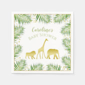 Modernes Safari Baby Duschpapier Napkins in Gold Serviette (Vorderseite)