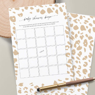 Modernes Safari-Tier Prints Baby Shower Bingo
