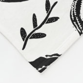 Modernes saftiges Kaktus-Schwarzweiss-Muster Fleecedecke (Ecke)