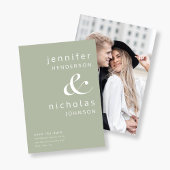Modernes Sage Green Ampersand Foto Save The Date
