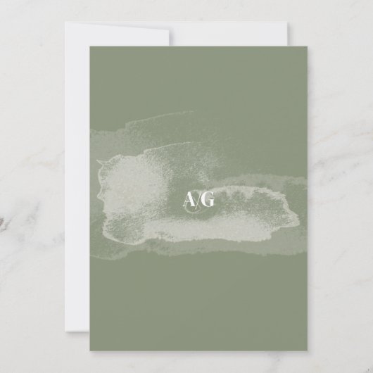 Modernes Sage Green Calligraphy Script-Foto Save The Date (Rückseite)