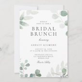 Modernes Sage Green Leaf Brautparty Brunch Einladung (Vorderseite)
