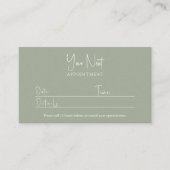 Modernes Sage Green mit QR-Code Terminkarte (Vorderseite)