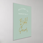 Modernes Sage Green Script Willkommen Brautparty Foliendrucke (Ablage )