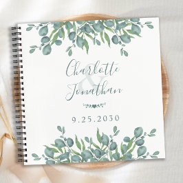 Modernes Sage Greenerity Wedding Guest Book Notizblock