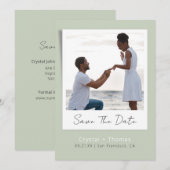 Modernes Sage Wedding Foto Save The Date (Vorne/Hinten)