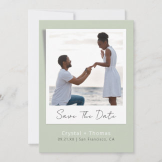 Modernes Sage Wedding Foto Save The Date