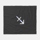 Modernes Sagittarius Zodiac-Zeichen auf Schlangenh Fleecedecke (Vorderseite (Horizontal))