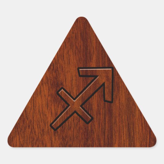 Modernes Sagittarius Zodiac-Zeichen im Mahogany-St Dreieckiger Aufkleber (Vorderseite)