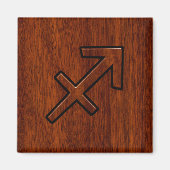 Modernes Sagittarius Zodiac-Zeichen im Mahogany-St Magnet (Vorne)