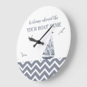Modernes Sailboat Grau Farbschema Große Wanduhr (Winkel)