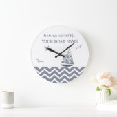 Modernes Sailboat Grau Farbschema Große Wanduhr (Zuhause)