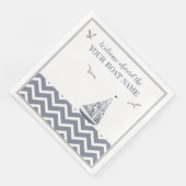 Modernes Sailboat Grau Farbschema Serviette (Ecke)