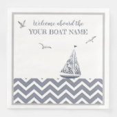 Modernes Sailboat Grau Farbschema Serviette (Vorderseite)